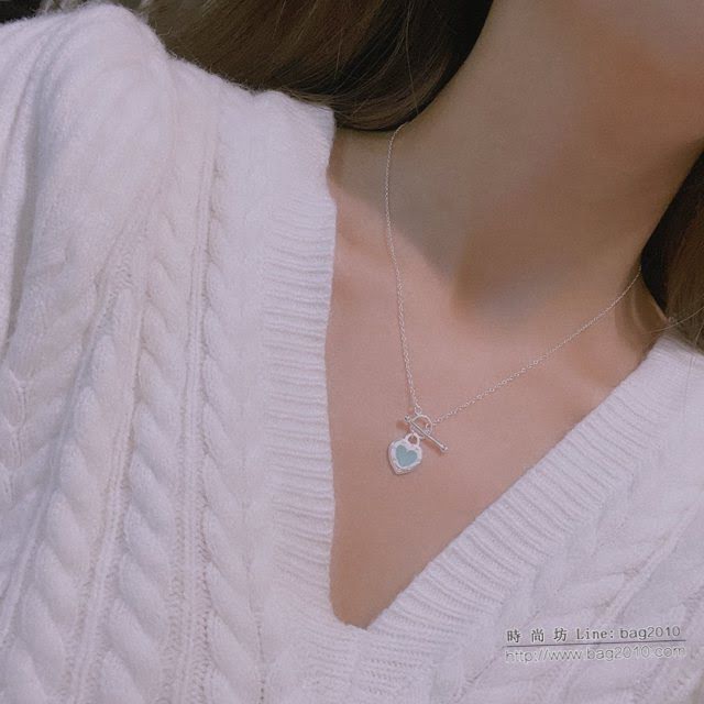 Tiffany純銀飾品 蒂芙尼女士專櫃爆款925純銀心形吊墜項鏈  zgt1674